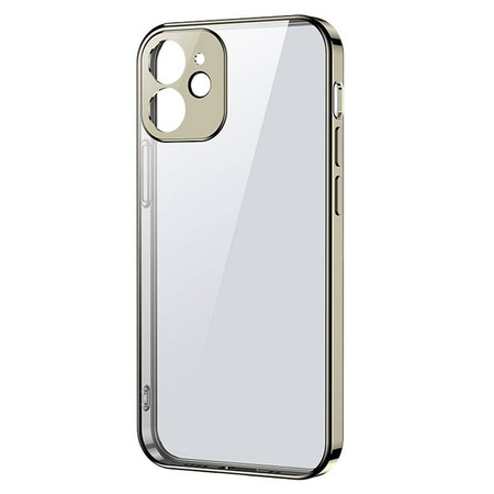 Joyroom New Beauty Series ultra cienkie przezroczyste etui z metaliczną ramką do iPhone 12 Pro Max złoty (JR-BP744)