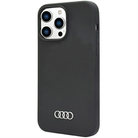 Audi Silikonhülle iPhone 14 Pro 6,1&quot; schwarz/schwarz Hardcase AU-LSRIP14P-Q3/D1-BK