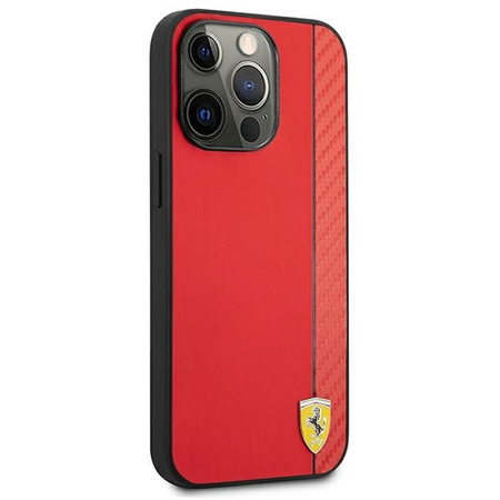 Ferrari FESAXHCP13XRE iPhone 13 Pro Max 6,7" czerwony/red hardcase On Track Carbon Stripe