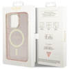 Guess GUHMP14XHCMCGP iPhone 14 Pro Max 6.7" różowy/pink hardcase Glitter Gold MagSafe