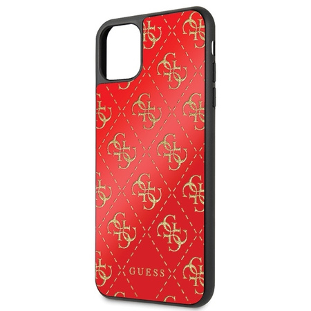 Etui Guess GUHCN654GGPRE iPhone 11 Pro Max czerwony/red hard case 4G Double Layer Glitter