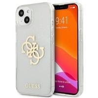 Guess GUHCP13SPCUGL4GTR iPhone 13 mini 5,4" transparent hard case Glitter 4G Big Logo