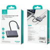 USAMS Adapter HUB 4w1 2xUSB 2.0/USB 3.0/ USB-C szary/dark grey SJ627HUB01 (US-SJ627)