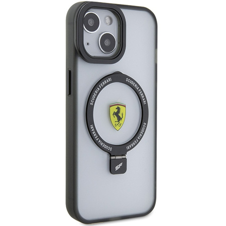 Ferrari FEHMP15SUSCAK iPhone 15 6,1&quot; schwarz/schwarz Hardcase Ring Stand 2023 Collection MagSafe