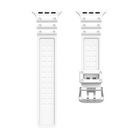 Strap Triple Protection strap for Apple Watch SE, 8, 7, 6, 5, 4, 3, 2, 1 (41, 40, 38 mm) bracelet white