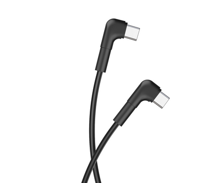 Maxlife kabel kątowy MXUC-09 USB-C - USB-C 1,0 m 60W czarny