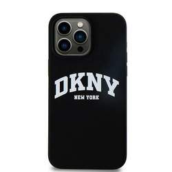 Original Case IPHONE 16 PRO DKNY Hardcase Silicone White Printed Logo MagSafe (DKHMP16LSNYACH)