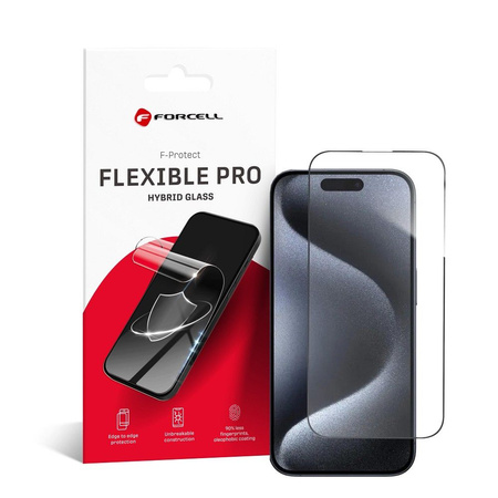 Forcell Flexible 5D - szkło hybrydowe do iPhone 15 Pro czarny