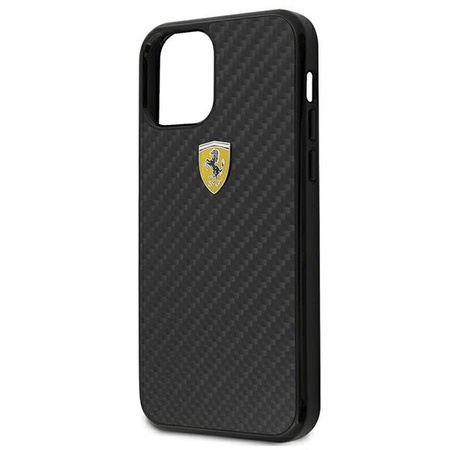 Ferrari FERCAHCP12SBK iPhone 12 mini 5,4" czarny/black hardcase On Track Real Carbon