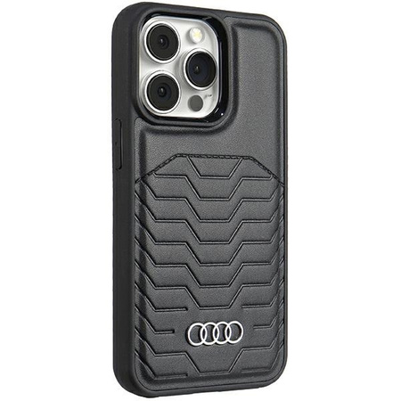 Audi Synthetic Leather MagSafe iPhone 15 Pro 6.1" czarny/black hardcase AU-TPUPCMIP15P-GT/D3-BK