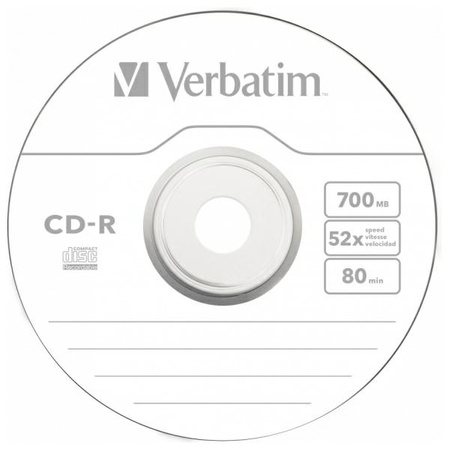 Verbatim Płyta CD-R 700MB 52x Extra       Protection biały/white 1szt 43347