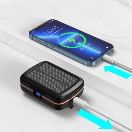 Choetech TWS kabellose Kopfhörer wasserdicht mit Solarpanel und integrierter 2500mAh Powerbank schwarz (BH-T05)