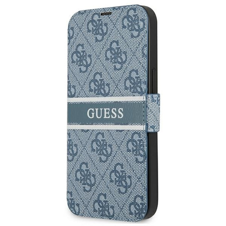 Guess etui do iPhone 13 Mini 5,4&quot; GUBKP13S4GDBL niebieski book case 4G Stripe