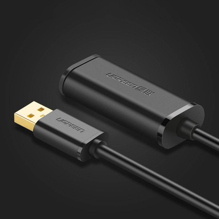 Ugreen kabel aktywny przedłużacz USB 2.0 480 Mbps 10 m czarny (US121 10321)