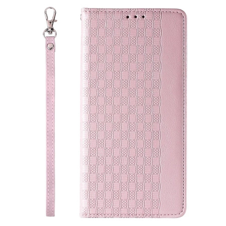 Magnet Strap Case iPhone 14 Hülle Flip Wallet Mini Lanyard Ständer Pink