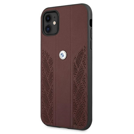 Etui BMW BMHCN61RSPPR iPhone 11 6,1" czerwony/red hardcase Leather Curve Perforate