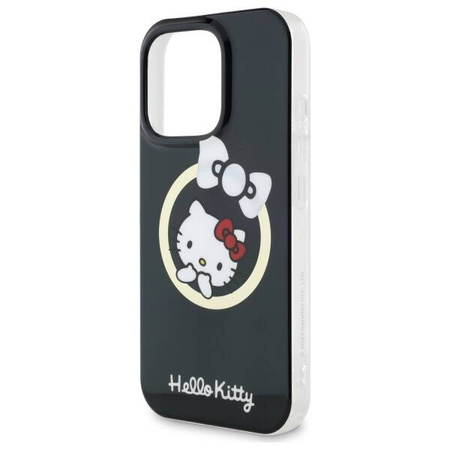 Original Case IPHONE 16 PRO MAX Hello Kitty Hardcase IML Fun Bow MagSafe (HKHMP16XHFLBK) black