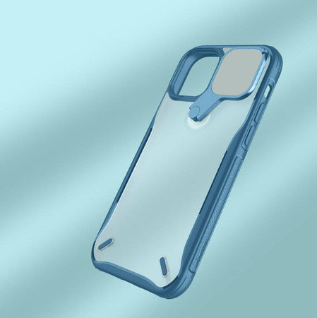 Nillkin Cyclops Case Eine strapazierfähige Hülle mit einer Kameraabdeckung und einem faltbaren Ständer für das iPhone 13 Pro blau