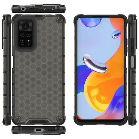 Honeycomb case armored cover with a gel frame for Xiaomi Redmi Note 11 Pro + / 11 Pro black