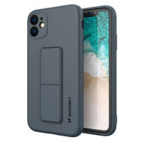 Wozinsky Kickstand Case elastyczne silikonowe etui z podstawką iPhone 11 Pro Max granatowy