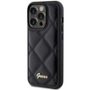 Guess nakładka do iPhone 15 Pro 6,1" GUHCP15LPSQSQSK czarna HC PU Quilted Metal Logo