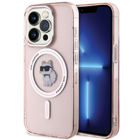 Karl Lagerfeld IML Choupette MagSafe Hülle für iPhone 15 Pro – Rosa