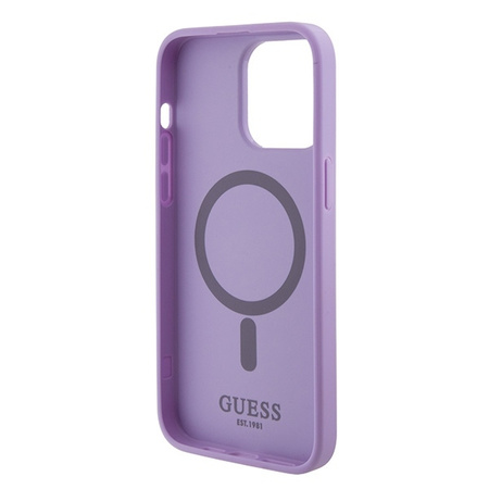 Guess GUHMP15XPSAHMCU iPhone 15 Pro Max 6.7&quot; purple/purple hardcase Saffiano MagSafe