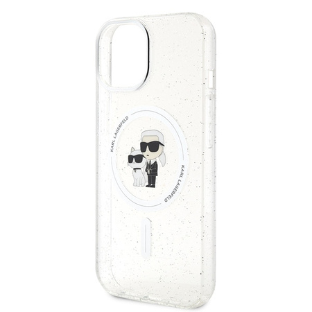 Karl Lagerfeld Karl&amp;Choupette Glitter MagSafe case for iPhone 15 - transparent