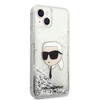 Karl Lagerfeld Liquid Glitter NFT Karl's Head - Etui iPhone 14 Plus (srebrny)