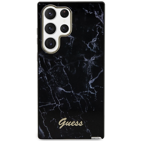 Guess GUHCS23LPCUMAK S23 Ultra S918 schwarz/schwarzes Hardcase Marble