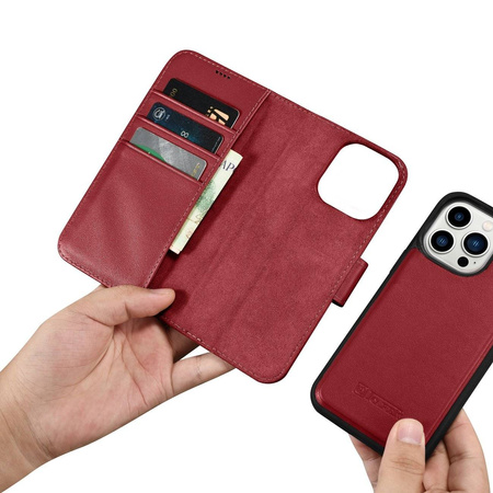 iCarer Wallet Case 2in1 iPhone 14 Pro Max Leather Flip Cover Anti-RFID red (WMI14220728-RD)