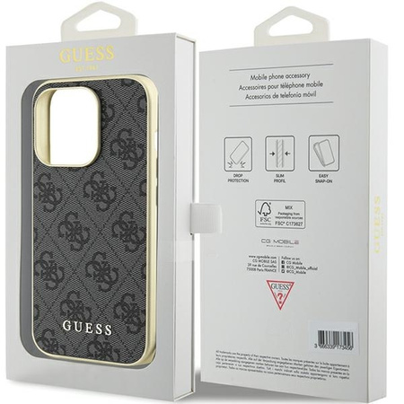 Guess GUHCP15LGF4GGR iPhone 15 Pro 6.1&quot; gray/gray hardcase 4G Charms Collection