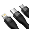 Baseus Flash Series II kabel USB Typ C / USB Typ A - USB Typ C / Lightning / micro USB 100 W 1,5 m czarny (CASS030201)