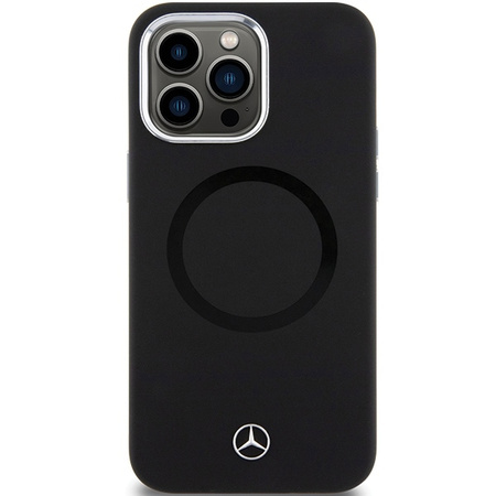 Mercedes Silikon Bicolor MagSafe Hülle für iPhone 15 Pro Max - Schwarz