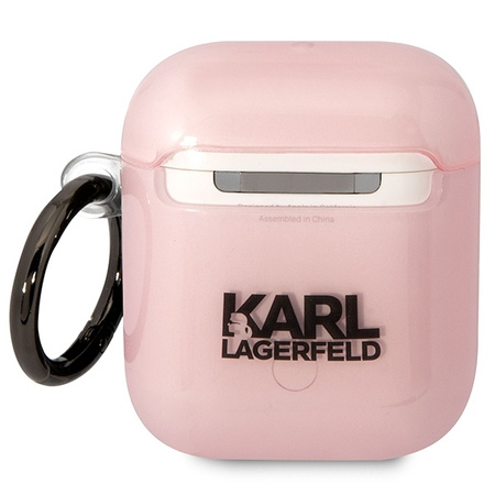 Original Handyhülle APPLE AIRPODS Karl Lagerfeld Ikonik Choupette (KLA2HNCHTCP) rosa