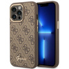 Original Handyhülle IPHONE 14 PRO Guess Hard Case 4G Vintage Gold Logo (GUHCP14LHG4SHW) braun