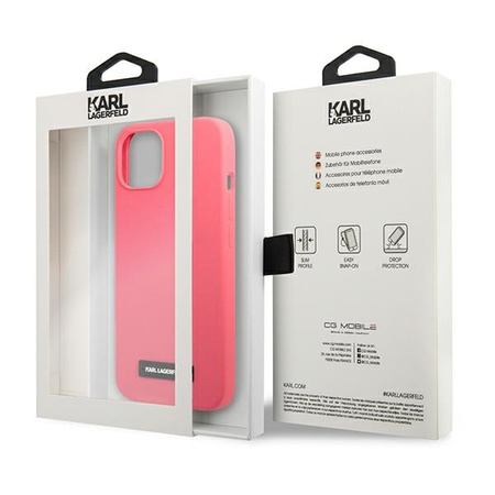 Karl Lagerfeld KLHCP13SSLMP1PI iPhone 13 mini 5,4&quot; Hardcase fuchsia / fuchsia Silicone Plaque