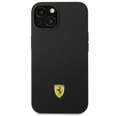 Original Case IPHONE 14 PLUS Ferrari Hardcase Silicone Metal Logo black