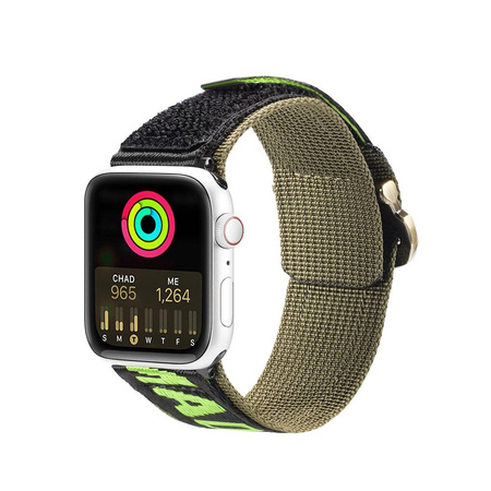 Dux Ducis Strap (Outdoor  Version) pasek Apple Watch Ultra, SE, 8, 7, 6, 5, 4, 3, 2, 1 (49, 45, 44, 42  mm) nylonowa opaska bransoleta czarno-zielony