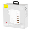 Baseus GaN2 Pro szybka ładowarka sieciowa 100W USB / USB Typ C Quick Charge 4+ Power Delivery biały (CCGAN2P-L02)