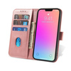 Magnet Case elegancki futerał etui pokrowiec z klapką i funkcją podstawki iPhone 13 Pro różowy