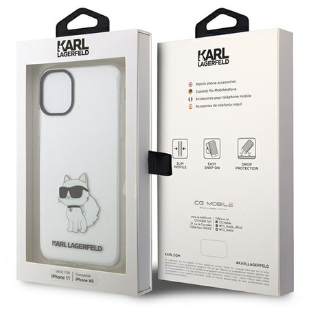 Oryginalne Etui IPHONE 11 / XR Karl Lagerfeld Hardcase Ikonik Choupette (KLHCN61HNCHTCT) transparentne