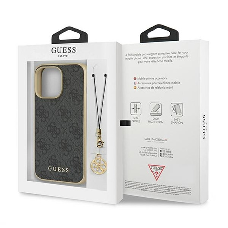 Guess GUHCP13XGF4GGR iPhone 13 Pro Max 6,7" szary/grey hardcase 4G Charms Collection