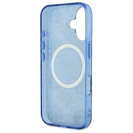 Original Case IPHONE 16 Guess Hardcase IML Peony On 4G Background MagSafe (GUHMP16SH4PYEEB) blue