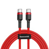 Baseus Cafule Cable wytrzymały nylonowy kabel przewód USB-C PD / USB-C PD PD2.0 60W 20V 3A QC3.0 1M czerwony (CATKLF-G09)