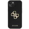 Guess Leather Perforated 4G Glitter Logo case for iPhone 15 - black