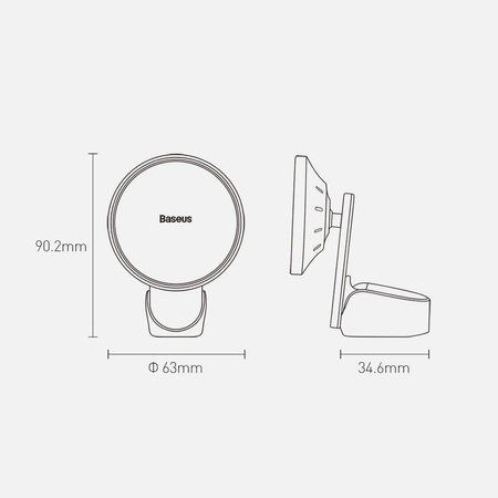 Baseus samochodowy uchwyt magnetyczny bezprzewodowa indukcyjna ładowarka Qi 15 W (kompatybilna z MagSafe do iPhone) czarny (WXJN-01)