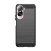 Carbon Case Silikonhülle für Honor 90 Lite - Schwarz