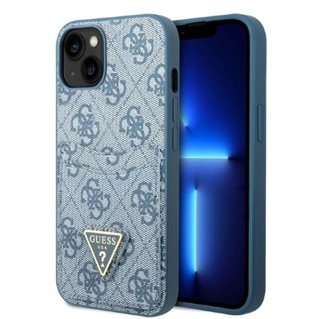 Schutzhülle IPHONE 13 MINI Guess Hardcase 4G Triangle Logo Cardslot (GUHCP13SP4TPB) blau