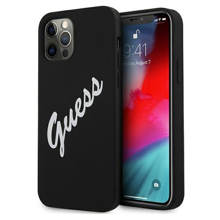 Guess GUHCP12LLSVSBW iPhone 12 Pro Max 6,7" czarno biały/black white hardcase Silicone Vintage